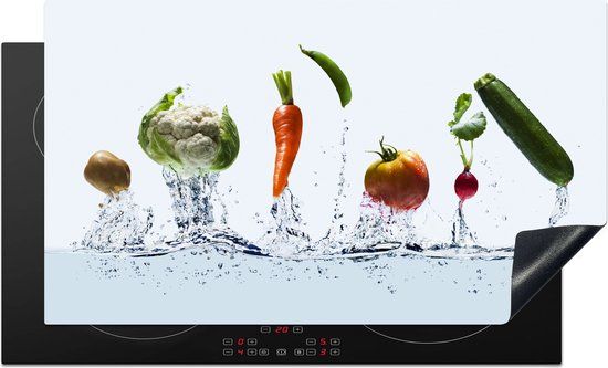KitchenYeah® Inductie beschermer 91.2x52 cm - Groente - Water - Courgette