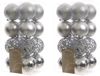 Decoris Kerstballen - 32x st - zilver - D6 cm - kunststof