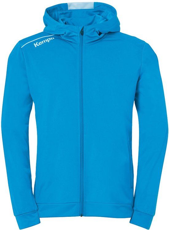 Kempa Player Hood Jacket - Kempablauw-Wit - Maat M - Unisex - Kinderen