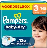 Pampers 2x Baby Dry Luiers Maat 3 (6-10 kg) 74 stuks