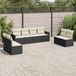 Prolenta Maison Exclusive - Tuinset voor de tuin, 8-delig, met kussens, zwart, van polyrotan