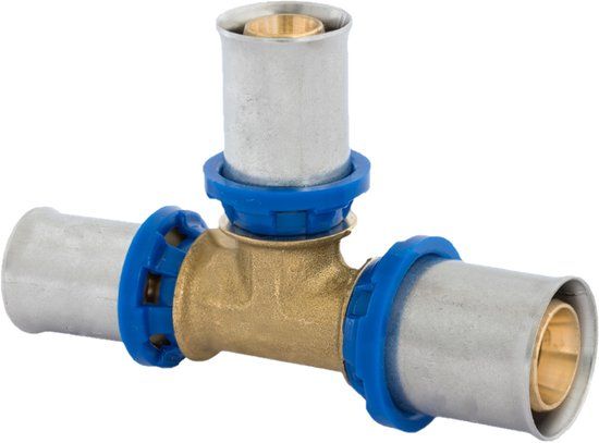 KIRCHHOFF MS Verloop T-Stuk - Blanco - 20 mm x 16 mm x 16 mm - Persfitting Voor Meerlagen Buis