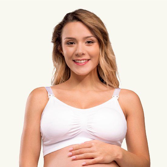 Carriwell Padded Voedingsbh met Uitneembare Pads - Zwangerschapsbh - Wit - XL