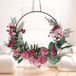 Non-branded Decorative Door Wreath with Artificial Flowers and Metal Rings for Welcome and Festive Atmosphere