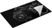 Chefcare Inductie Beschermer Rode Bloemen Zwart Wit 95x50cm