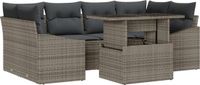 vidaXL Tuinbank Set 7-delig Grijs Polywood