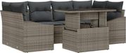 vidaXL Tuinbank Set 7-delig Grijs Polywood