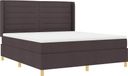 vidaXL Boxspring bed met LED-stripverlichting Bruin 180 x 200 cm Stof