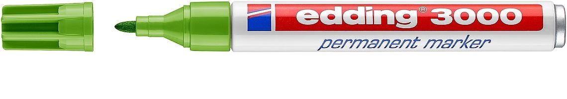 Edding 3000 - Permanente marker - wit, groen, rood