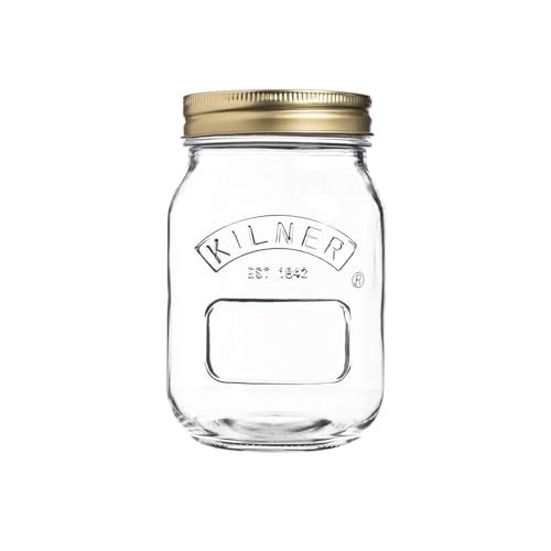 Kilner ronde glazen conservenpot met schroefdeksel 500 ml, helder