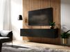 Mobistoxx KINGSTON Meuble tv-hifi 1 porte battante 140 cm noir mat