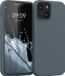 kwmobile telefoonhoesje geschikt voor Apple iPhone 13 mini - Hoesje met siliconen coating - Smartphone case in leisteen