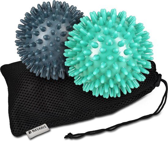 Navaris Massagebal Egel 2 Stuks - Ronde Massagebal - Fitnessbal - Groen