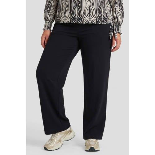Exxcellent Plus Size Straight Leg Pants - Black