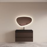 Boss & Wessing BWS Badmeubelset Riga met Lako Wastafel Zwart 100 cm Bruin Eiken