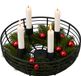 Merkloos Relaxdays Adventskrans - voor 4 dinerkaarsen - 20,5 cm - zwart