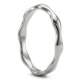 sidegren Molten | 4 mm zilverkleurige roestvrijstalen golvende ring
