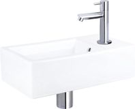 Differnz Force Fonteinset - Wit Keramiek - 40x22cm - Rechthoek - Chroom Kraan