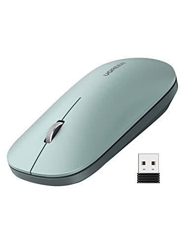 Ugreen Draadloze Muis, 2,4 GHz USB Verbinding, Max. 4000 DPI Optische Tracking, Batterijduur 18 Maanden, Draadloze Muis Compatibel met PC, Mac, Laptop, Windows 11, 10, 8.1, 7, MacOS, Linux. (Groente)