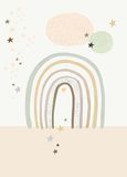 Rasch 557398 Fotobehang Onszelf Stories Regenboog Sterren Beige Lichtgroen Wit 2.80m x 2.00m