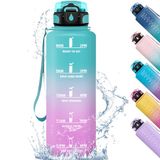 Honeyholly Sportdrinkfles 1,5 l, lekvrij, motiverende sportfles, met filter, voor school, kantoor, studio, fitness