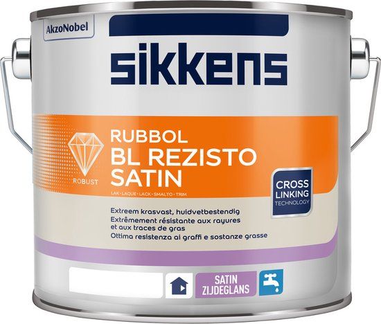 Sikkens Rubbol BL Rezisto Satin - 2,5 l - Wit - Zijdeglans Lakverf - Voor Binnen