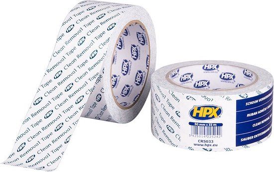 HPX Schoonverwijderbare PVC Tape - Wit - 38 mm x 33 m