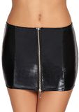 7 Heaven CHONE Short Wetlook Zipper Skirt - Black - M