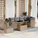 Maison Exclusive - Ensemble de jardin, 7 pièces, avec coussins, beige, en polyrotin