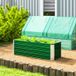 Jardin surélevé sans fond, 2 compartiments de culture, acier vert 125x47x44 cm