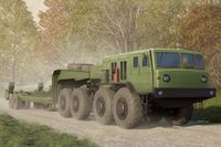 Trumpeter Modelbouwpakket Militaire voertuigen - 01089 MAZ-545 Transporter with CHMZAP-5247G Semi-trailer Plastic - 1:35 - Modelbouw
