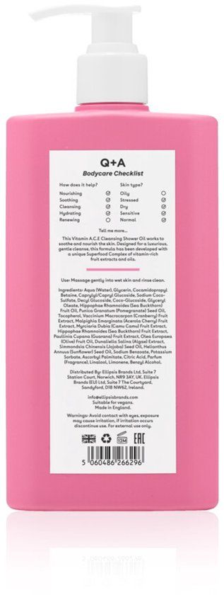 Q+A Vitamin A.C.E. Shower Oil - 250 ml