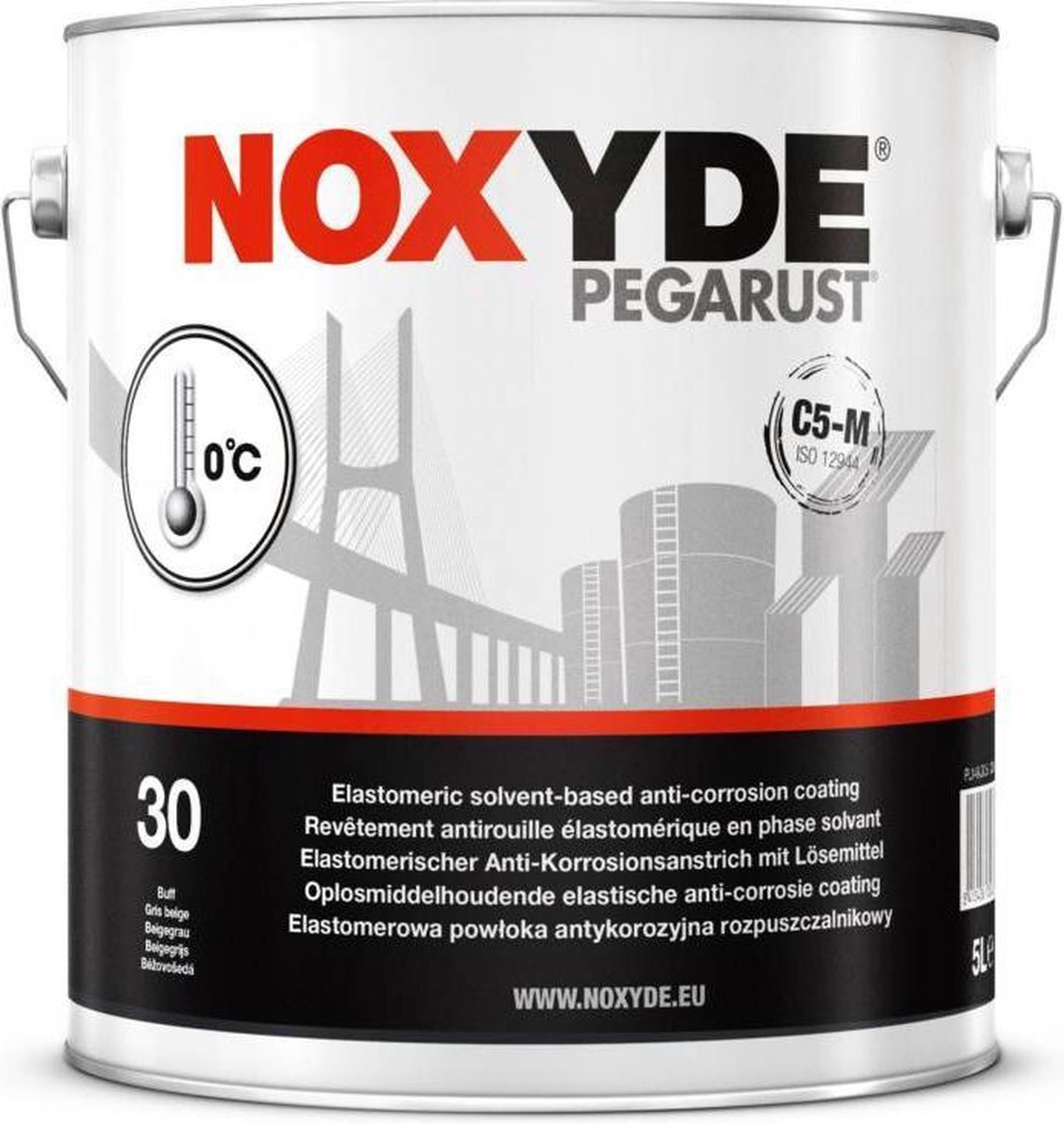 Mathys Noxyde Pegarust Inhoud: 5 Liter, Kleur: RAL 9002 Grijswit