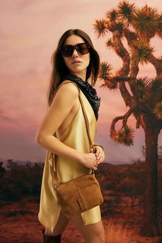 Shabbies Amsterdam Kleine Crossbodytas / Schoudertas Dames - Leer - Saar - Cognac