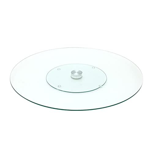 Saveur & Dégustation SAVEUR ET DEGUSTATION - KA1741 - Plateau De Table Rond Tournant Verre Et Metal Acier Inoxydable Transparent