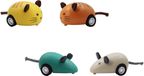 Jouet en bois Véhicule animal avec mécanisme de retrait, Souris & Chat, 10 cm