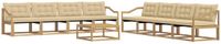 vidaXL - Acacia Hout Loungeset - Wit en Beige - 8 Zitplaatsen