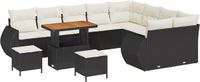 vidaXL Tuinbank Set Zwart en Crème