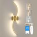 Comely 32W Dimbare LED Wandlamp met Afstandsbediening, Gebogen Design Aluminium Slaapkamer Wandlamp, Moderne Gouden Binnenlamp voor Woonkamer Trap Keuken