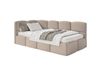 Lit ado 90x200 avec matelas, tête de lit à gauche, velours beige