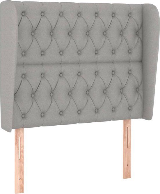 vidaXL Hoofdbord - Stof - Lichtgrijs - 93x23x118/128 cm