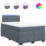 vidaXL Boxspringbed met matras, fluweel, donkergrijs, 140x190 cm