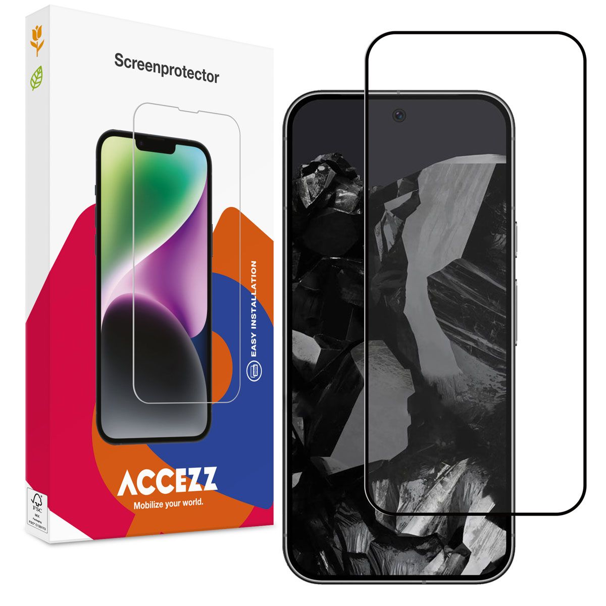 Accezz Gehard Glas Screenprotector Google Pixel 9 Pro XL - Full Cover - Transparant