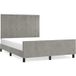 Gris Clair 140x190 Cm Velours Lit Double Lit Adulte Cadre De Lit Sans Matelas