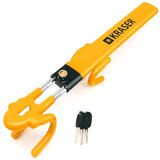KRASER KR842Y Diefstalbeveiliging voor auto, stuur, dubbele haak, verstelbaar, hoge veiligheid, afschrikking, krasbestendig, startonderbreker, universeel stuurwielslot voor auto, bestelwagen, caravan