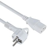 Electraline 95501 Stroomkabel 230V 1.8M, haakse netkabel naar C13-bus, IEC 320, 3-polige PC-netkabel, H05VV-F 3G0,75 kabel