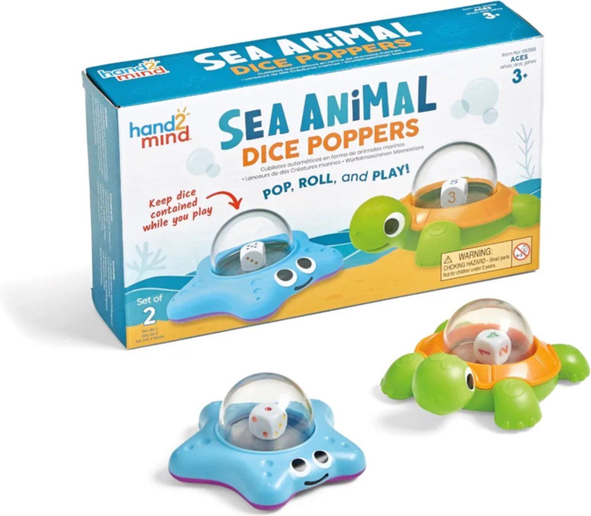 Learning Resources Zee dieren dice poppers / dobbelsteen gooiers (set van 2 st.) - 0848850119530