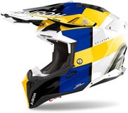 Airoh Aviator 3 Monarch Blauw Wit Geel Crosshelm - Maat M