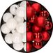 Decoris Kaemingk B.V. 32x stuks kunststof kerstballen mix van wit en rood 4 cm