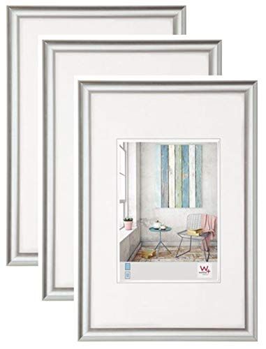 Walther Design KP030S3 Trendstyle Kunststoffrahmen 20x30 cm, silber, 3er Pack